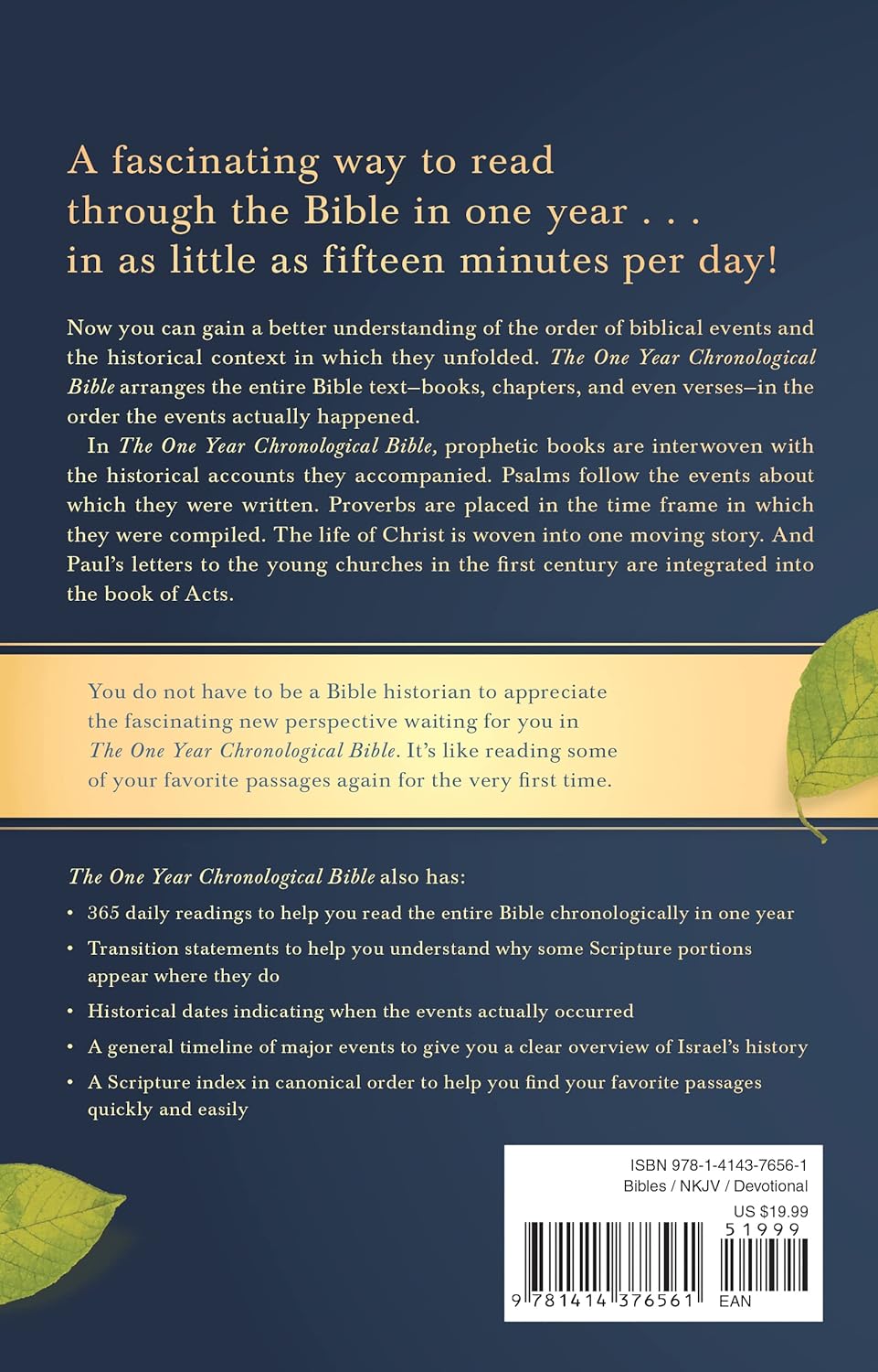 The One Year Chronological Bible NKJV (Softcover)