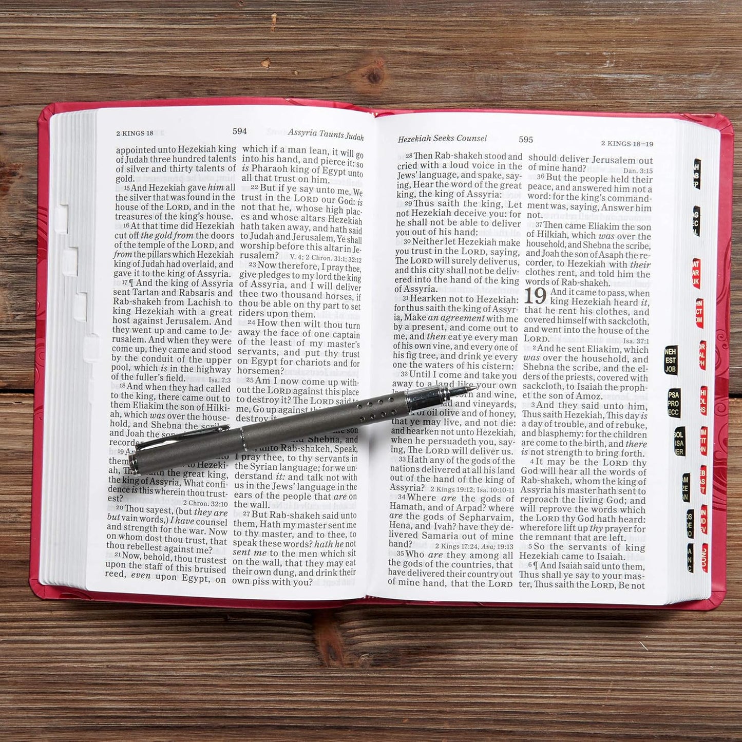 KJV Large Print Personal Size Reference Bible, Pink Leathertouch Indexed