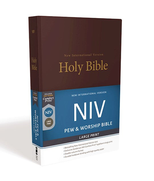 NIV Pew & Worship  Bible/Large Print-Burgundy Hardcove
