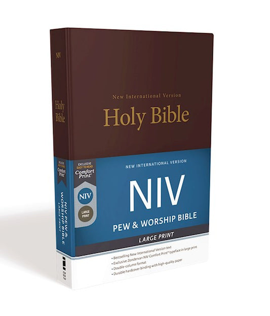 NIV Pew & Worship  Bible/Large Print-Burgundy Hardcove