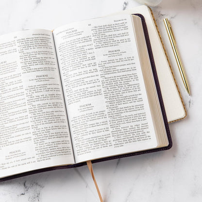 KJV Thinline Bible, Purple LeatherTouch